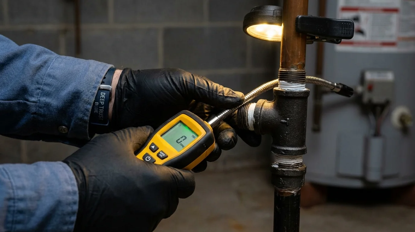 Gas leak detection with electronic sniffer by Johns Plumbing LLC in Carson City