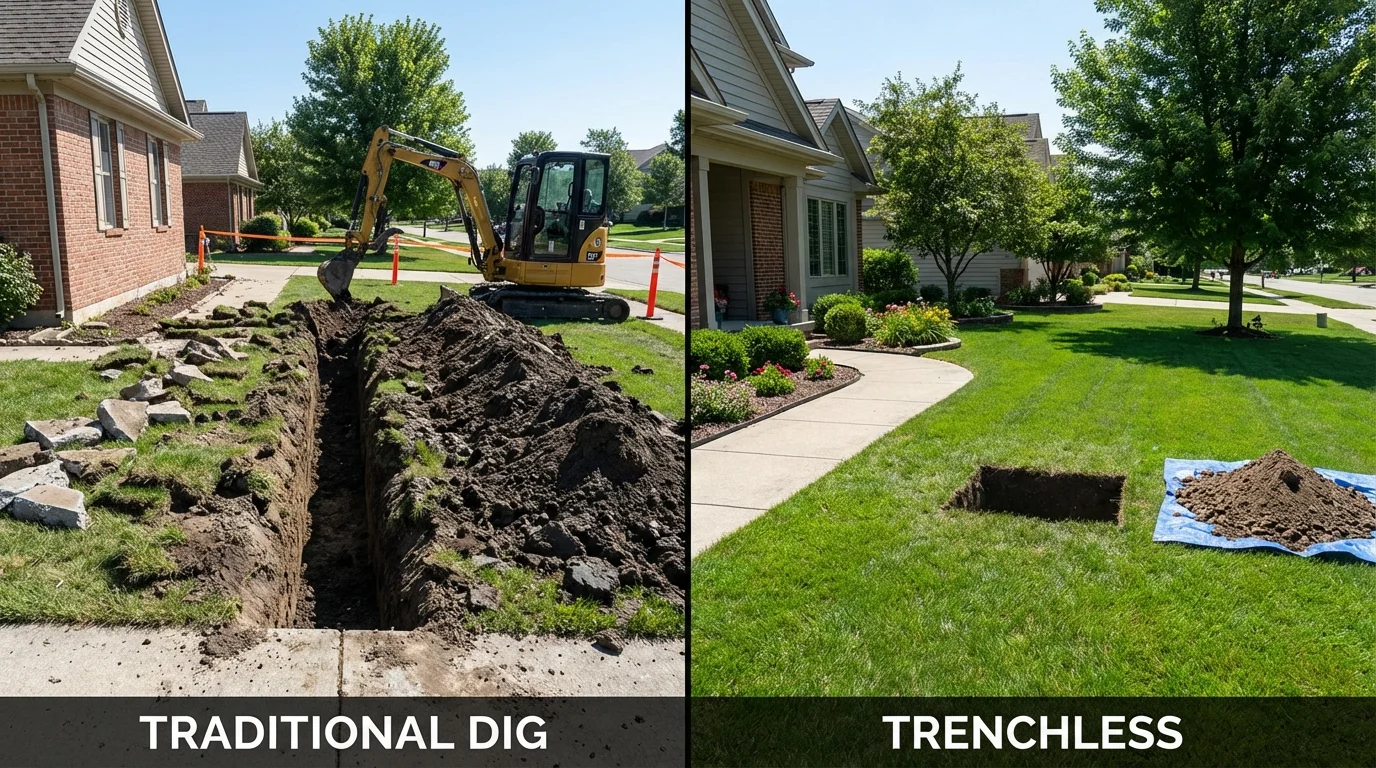 Trenchless sewer repair with minimal yard damage versus traditional excavation in Carson City, NV